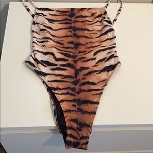 Never worn tiger print one piece bathing suit